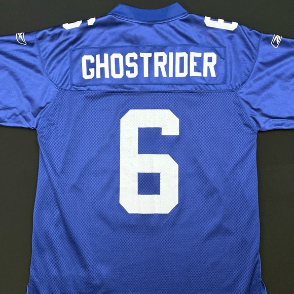 Vintage Reebok “Ghostrider” New York Giants #6 Home Blue Jersey Men’s Large - Picture 5 of 6